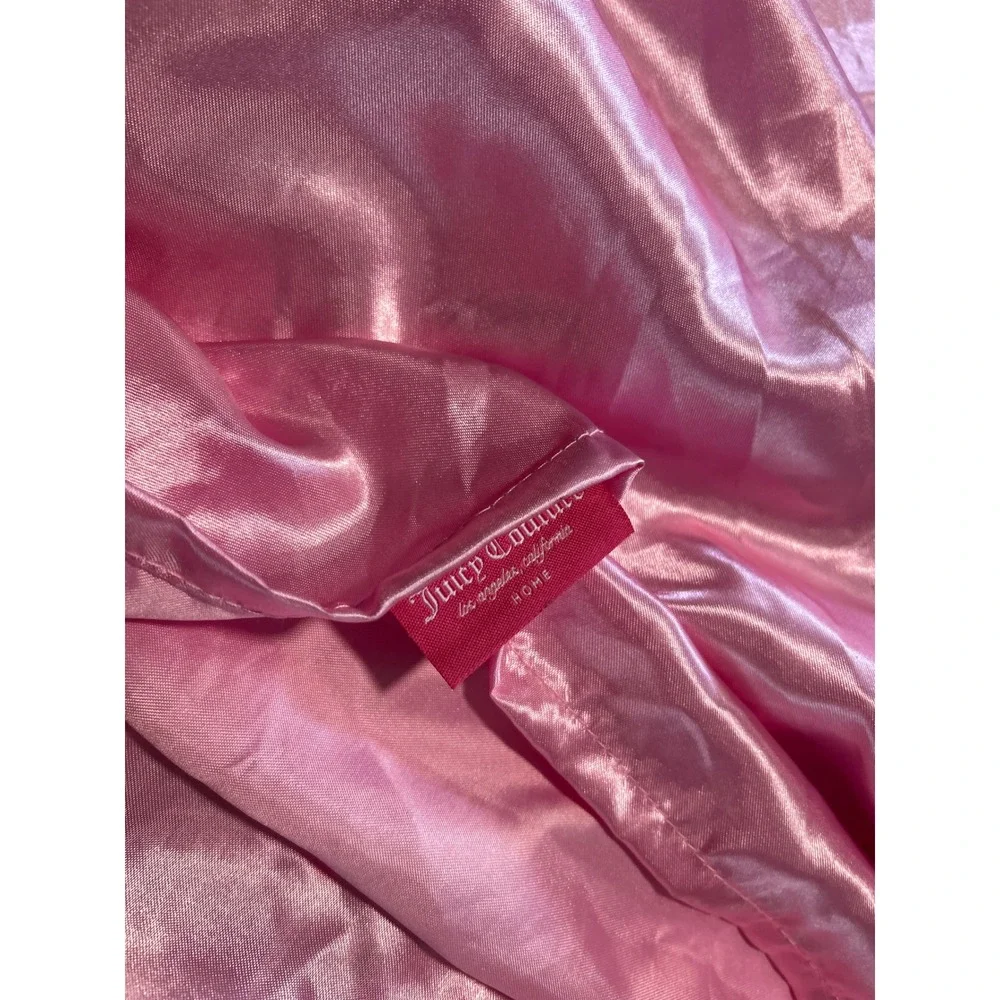 Juicy Couture Home Pink Satin and Velvet Bedding top sheet sham Glam        Y2K